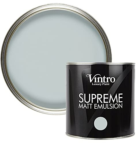 Vintro | Luxury Matt Emulsion | Smooth Chalky Finish | Multi Surface Paint | for Walls, Ceilings, Wood and Metal 2.5L (Blue/green - Harewood, 2.5 Litres)