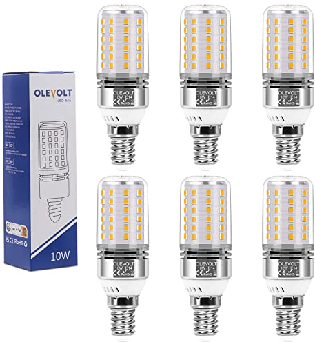 OLEVOLT E14 LED Lampe Warmweiß 10W 2700K Glühbirne Maiskolben 1200LM Ersatz für 80W Glühlampe Mais Birne Nicht Dimmbar Edison-Schraube Kerze Leuchtmittel 6er-Pack