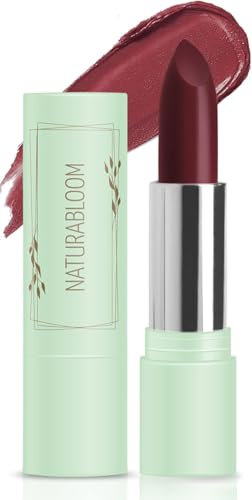 Naturabloom Vegan Lipstick (Plum) - Sensational Long Lasting Lipstick from Natural Oils & Butters Full-Coverage Lip Color with Shea Butter & Coconut Extact - Premium Hydrating Lipsticks