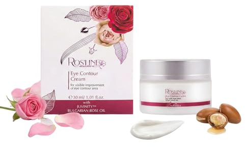 ROS'LINE Ögon- och Läppkräm Rosolja Argan Juvinity 30 ml | Skonsam konturvård för den känsliga huden runt ögon och läppar som minskar synligheten av fina linjer och mörka ringar
