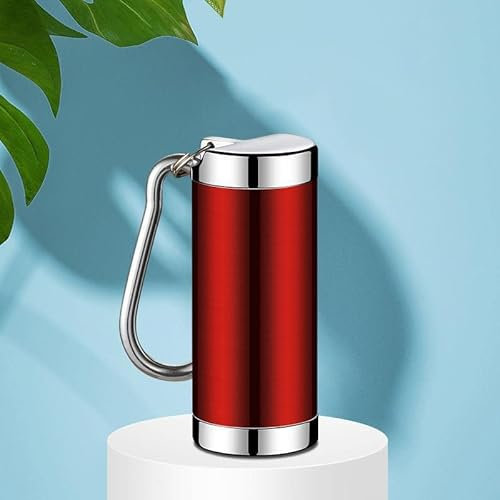 Pack of 2 Cigarette Pocket Ashtray, Mini Ashtray, Travel Ashtray for Travel, Small, Odour-Proof, Portable Pocket Ashtray to Go, with Keyring for Camping, Office, Red