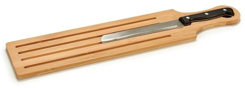 Tabla cortar pan asa bambu y cuchillo colección KINVARA