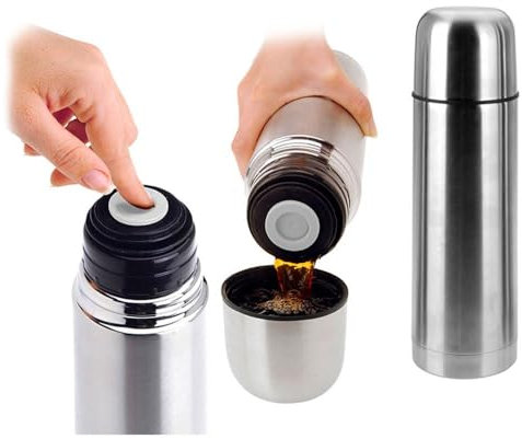 Stainless Steel Vacuum Flask, Hot Insulated, 1 Litre Capacity (1000ml)