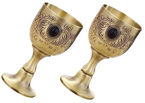 COLLBATH Copa De Vino De Metal Vintage Pequeña Resistente y Decorativa Para Uso En Casa o Eventos