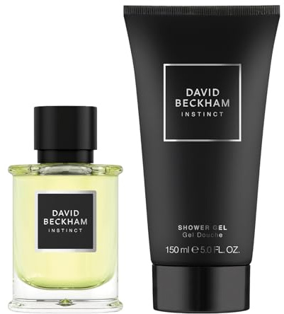 David Beckham Instinct Eau de Parfum & Shower Gel Gift Set for Him, Captivating Fougère Citrus Perfume, 50ml & 150ml