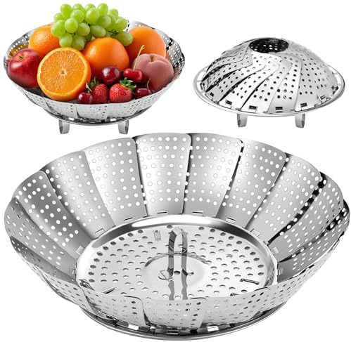 Cestello Cottura a Vapore Acciai Inossidabili, Inserto per Cottura a Vapore Regolabile, Cestello per Cottura a Vapore pour Casseroles et Ustensiles de Cuisine Divers