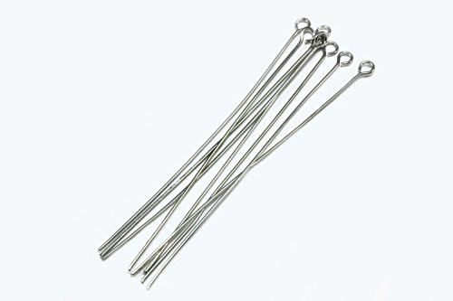 INWARIA Ösenstifte 26/30/32/35/50/55/60/70mm 100 Stück Kettelstifte Nietstifte Stifte S9 (32 mm, Silberfarben)