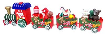 BESTOYARD Weihnachten Zug Holz Kleiner Zug Deko für Weihnachtsbaum Kinder Spielzeugeisenbahn Weihnachten Neujahr Deko
