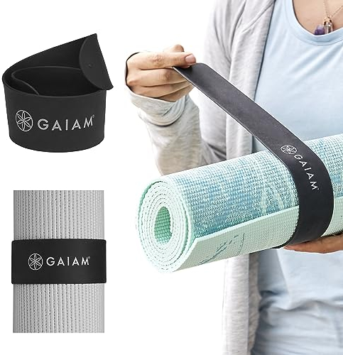 Gaiam Yogamatten-Gurt, hält Ihre Matte fest gerollt und sicher mit einem Schnappverschluss, starker Verschluss für Yogamatten-Aufbewahrung und Reisen, passend für die meisten Matten (L x B): 50,8 x