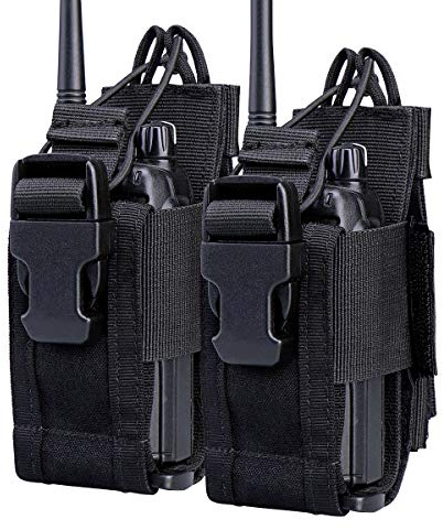 KEESIN Adjustable Two Way Radio Holster Pouch Holder Nylon Duty Storage Case Bag for Walkie Talkie (2 Pack)