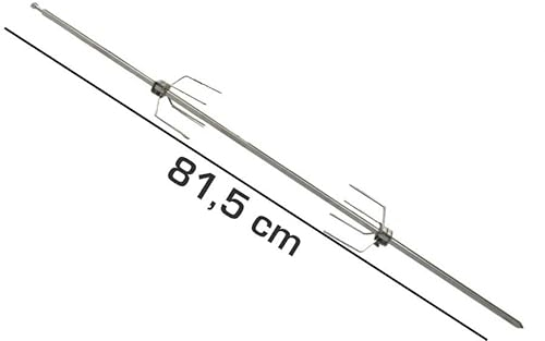 Asta Spiedo Girarrosto Lunghezza 815mm Sez 8mm Con 2 Forchettoni Ferma Carne