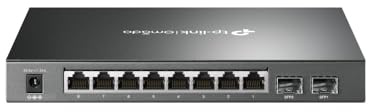 TP-Link SG2210P 10-Port Gigabit Smart PoE Switch, 8× PoE+ Ports, 2× SFP Slots, 61W PoE Budget, Cloud Managed, VLAN, QoS, Fanless, Desktop/Wall Mount, Omada Switch
