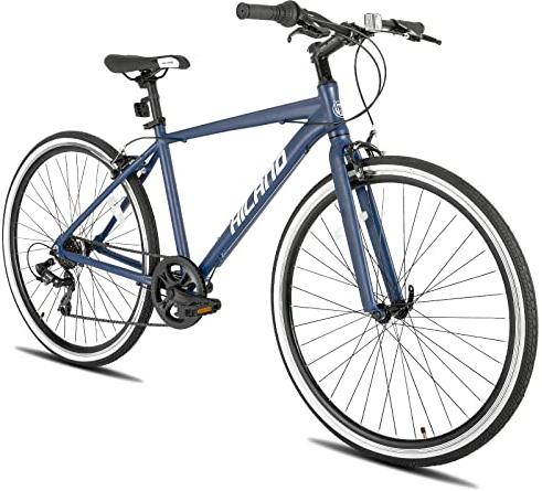 Hiland 28 Zoll 700C Trekking Bike Cityrad Damenrad 7 Gang Tiefem Durchstieg Hybrid Fahrrad Pendlerfahrrad für Frauen blau