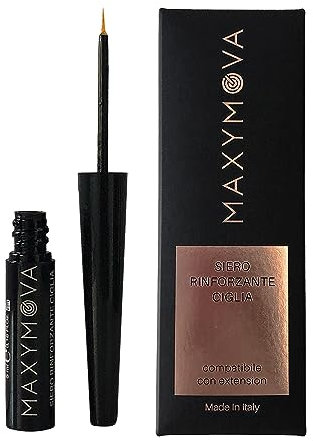 MAXYMOVA Siero rinforzante ciglia e sopracciglia, trattamento nutriente e protettivo, compatibile con extension, formula delicata per uso quotidiano
