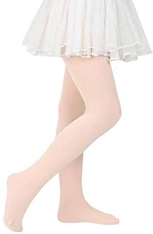 Zando Ballettstrumpfhose Kinder Mädchen Elastisch Strumpfhose Baby Tanzstrumpfhose Anti-Rutsch Atmungsaktiv Socken Kinder Christmas Socks Halloween Socken Rosa 6-9 Jahre (Tag Size L)
