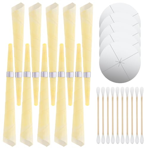 25pcs Earwax Removal Kit, Ear Candles Wax Removal Ear Cleaning Candles Earwax Remover Tool with 10pcs Cotton Swab for Ear Cleaning