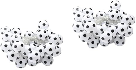 MERRYHAPY 2pezzi Stringa Di Luci Led Forma Di Pallone Da Calcio Decorazione Per Feste e Eventi Led Colorati Metri Adatta Per Interni Ed Esterni Senza Batteria