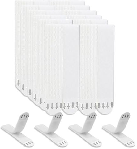 flintronic Adhesivo Doble Cara Fuerte, 24 Pares 19 * 92mm Adhesivo Doble cara, Belcro Adhesivo Fuerte, Hook y Loop Auto Adhesivo Cinta, Reutilizable Nylon Doble Cinta Cara Fuerte para Oficina y Hogar