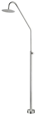 Galyon IMEX Ducha de Piscina GPC004/AC | Colorado Ducha Exterior con Grifo Temporizado, Acero S.316 y Rociador Ø250mm, Diseño Elegante y Resistente. Garantía de 10 años