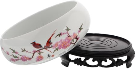 Sosoport Vase Hydroponique Céramique Pot Chinois sans Bol Porcelaine pour Fleurs De Lotus Pots De Plantes Décoratifs Intérieurs