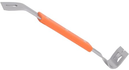 AUNMAS Palanca Extractora de Clavos de Acero Inoxidable con de Goma, Cabezal Curvo para Reparaciones del Hogar de Carpintería