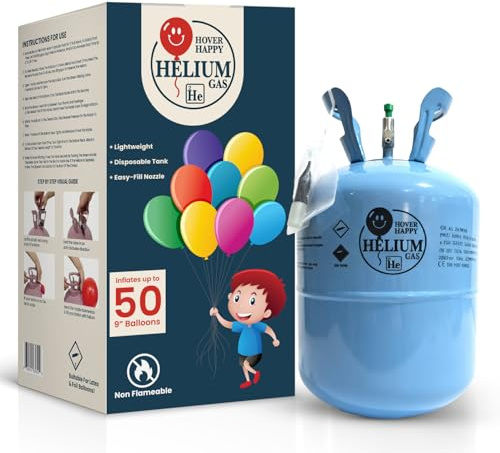 Helium Balloon Canister - Disposable Helium Canister Fills Up to 50 Balloons – Easy-to-Use Portable Balloon Gas Kit for Birthdays, Weddings, Baby Showers & Events
