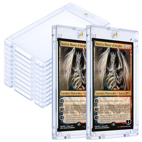 AOOHA 10 Piezas Magnetic Trading Card Holder, 35PT Soporte de Tarjeta, Protector Transparentes de Tarjetas Duro para Cartas Foto, Magic, MTG, Poke, Deportes, Béisbol, Fútbol