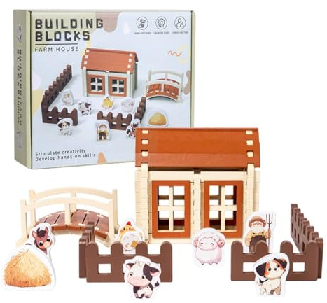 predolo Set Architetto in Legno Apprendimento Precoce Blocchi a Incastro in Legno Motricità Fine Giocattolo Educativo per Bambini, Asilo