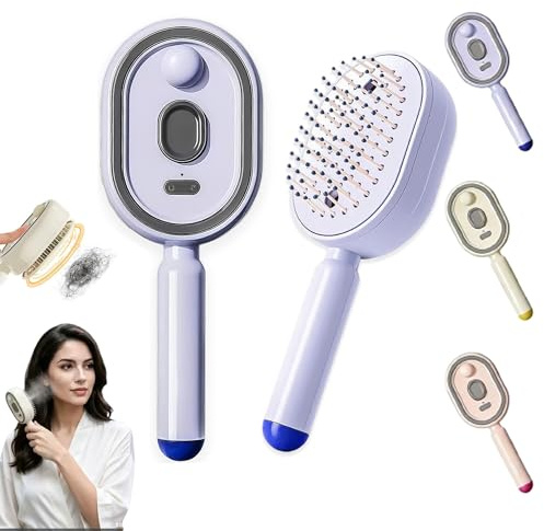 Peigne massant électrique à coussin d'air et brumisateur, Brosse à cheveux, Démêlage doux, Massage du cuir chevelu, Coiffage lissant pour cheveux secs ou mouillés avec brume fine