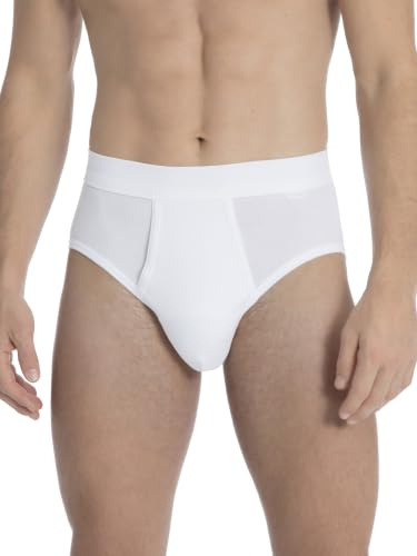 CALIDA Cotton 1:1 Men's Briefs with Soft Waistband, Made from Particularly Soft, Skin-Friendly Cotton, Fine Rib, White, 58-60