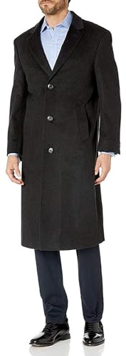 Adam Baker Men's 40902 Single Breasted Wool Cashmere Full Length Topcoat - Charcoal - 42L