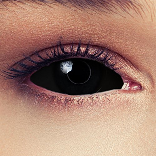 DESIGNLENSES Lenti a contatto colorate Full Sclera con diametro di 22 mm, 1 paio (2 pezzi) + contenitore Black Witch