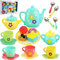 20 Piece Kids Pretty Flower Tea Set Party & Cake Play Set Teapot Role Pretend Toy