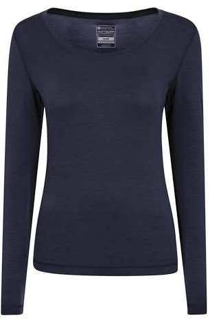 Mountain Warehouse Keep The Heat Isotherm Womens Round Neck Top - Lightweight Ladies Baselayer, Breathable Underlayer - Best for Skiing, Snowboarding Navy (Keep The Heat) Women's Size 12