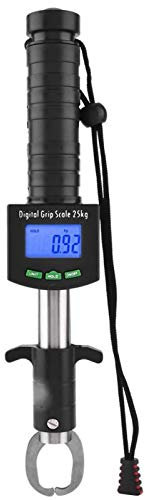 Alomejor Digital Fish Grip Scale Fishing Gripper Fish Grip Holder with 25KG/55LB Digital Weighing Scale & 1M Tape Measure