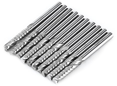 cnc 10 stücke Einflöte Schaftfräser Schaftfräser Hartmetall Schaftfräser CNC Drehfräser Set Fräser Bits für Acrylholzschneiden 3,175 * 15mm Ersatzzubehör