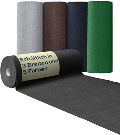 Primaflor Rasenteppich - COMFORT, Anthrazit, 4,00m x 24,50m | UV-stabil & schnelltrocknend | Mit Noppen | Kunstrasen-Teppich für Balkon, Terrasse & Poolbereich | Outdoor Bodenbelag | Balkonteppich