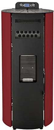 STUFE A PELLET ITALIA Boston 14 KW - Stufa ad Aria Ventilata Efficienza 89% Scalda 130m² Autonomia 15H Programmabile 5 Velocità e Potenze Garanzia 24 Mesi Rosso