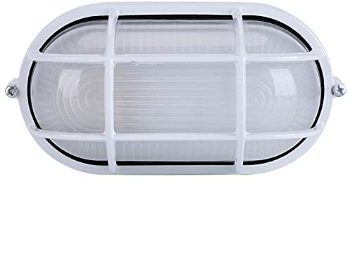 Dioche Verre à L'intérieur de la Lampe de Sauna Forme Ovale Antidéflagrant Sauna Lumière Blanc Chaud Ovale Antidéflagrant Vaporproof Sauna Hammam Lumière Abat-Jour Garde (Ovale)