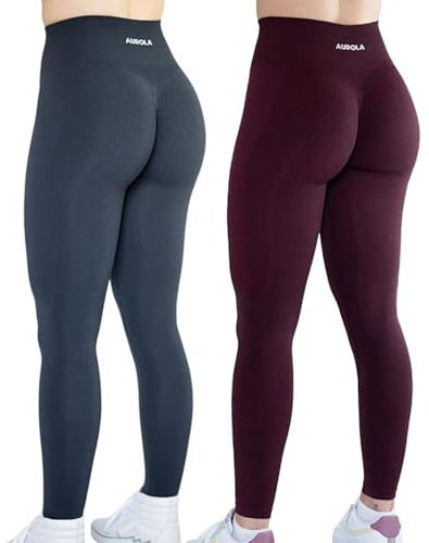 AUROLA - Leggings de Entrenamiento para Mujer, sin Costuras, con Control de Abdomen, Gimnasio, Fitness, Deportes, Pantalones de Yoga Activo, Small