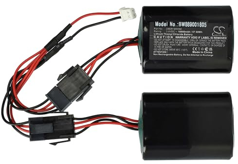 vhbw Batterie Ersatz für Tyco 2XER18505M für Alarmanlage, Alarmsystem, Funk-Außensirenen (16000 mAh, 3,6 V, Li-SOCl2)