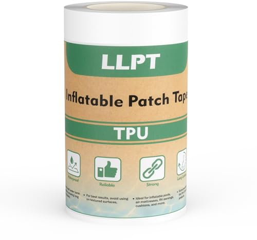 LLPT Reparationstejp för pool | TPU uppblåsbar poolreparation | för uppblåsbar madrass, uppblåsbar båt, gardin, simring (IPT5033CR4) | Transparent | 101 mm x 3 m