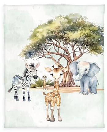 Herding Manta de Forro Polar Suave, 130 x 160 cm, 100% poliéster, diseño de Safari