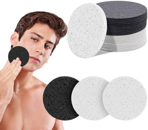 30 Comprimés Éponges Visage Comprimées Grande Taille Spécifique Pour Les Hommes et Les Femmes, 80mm Réutilisable Cellulose Naturelle Nettoyant Éponge Éponge Nettoyant Visage Rond Exfoliant Pad
