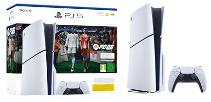 Playstation Sony, Pack Console 5 Édition Standard 1 To, Lecteur Blu-ray 4K, 1 Jeu Complet EA SPORTS FC 26 (Code), 1 Manette DualSense avec Retour Haptique et Gâchettes Adaptatives, Couleur : Blanche