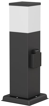 ledscom.de POLLY gångbelysning/pollarlampa för utomhusbruk, IP44, 35 cm, svart, 1x G9 max. 10W, vägguttag
