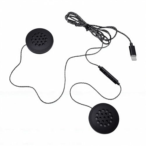 ANGGREK Trådbundet Motorcykelhjälm-headset med Stereoljud och Handsfree Inline-kontroller för Tydlig Musik och Samtal på Vägen