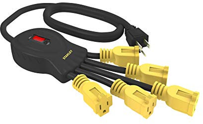 STANLEY 31500 Power Squid 5-Outlet Flezible Arm Multiplier with ON/OFF Switch, 3F Cord