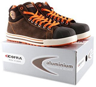 COFRA Conference, Zapatos de seguridad de trabajo, Multicolor (Grey/Brown/Yellow), 45 EU