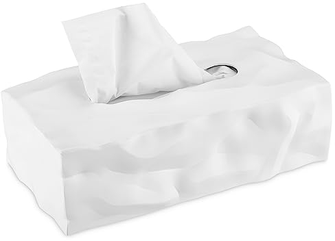Essey Taschentücherbox Wipy Cube II, weiß, rechteckige Taschentuchbox im Skandi Deko Design, eleganter Tuchspender für Taschentücher, perfekte Deko Box für Bad und Wohnzimmer, modern und funktional